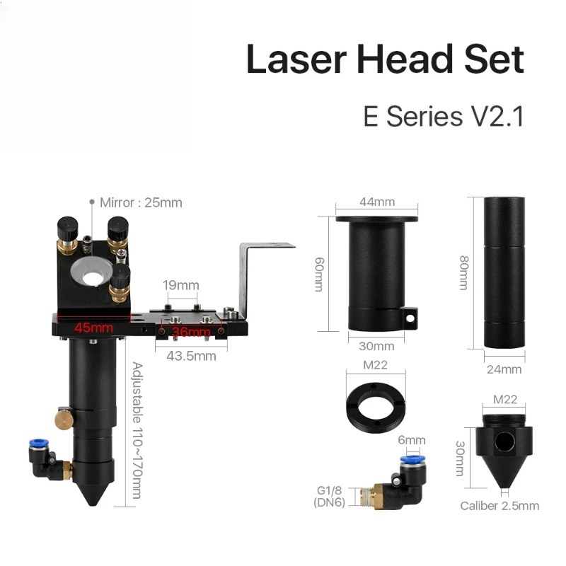 Co2 Laser Mirror - Cloudray EシリーズCO2ヘッドセット、彫刻・切断機用集光レンズ＆反射鏡付き