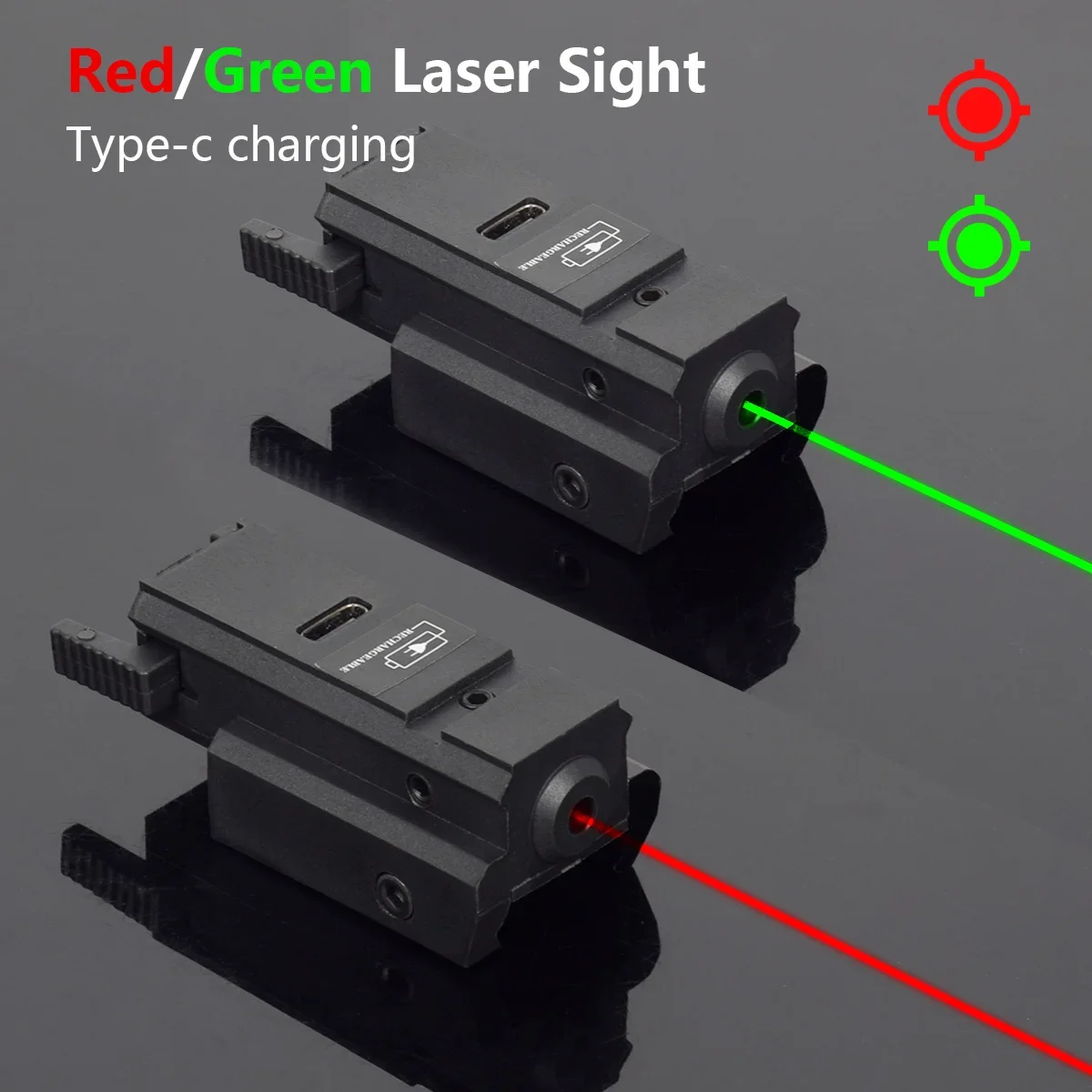 Industrial Laser Beam - USB 充電レーザーグリーンレッドレーザー 11 ミリメートル 20 ミリメートル戦術狩猟用グロック