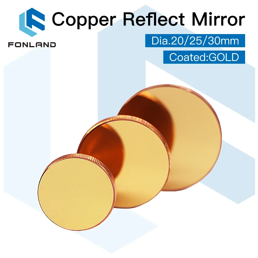 Co2 Laser Mirror - 銅製反射ミラー,Co2レーザー切断および彫刻機用,cu,fonland,直径18mm, 19mm, 20mm, 25mm, 30mm, 1個,3個