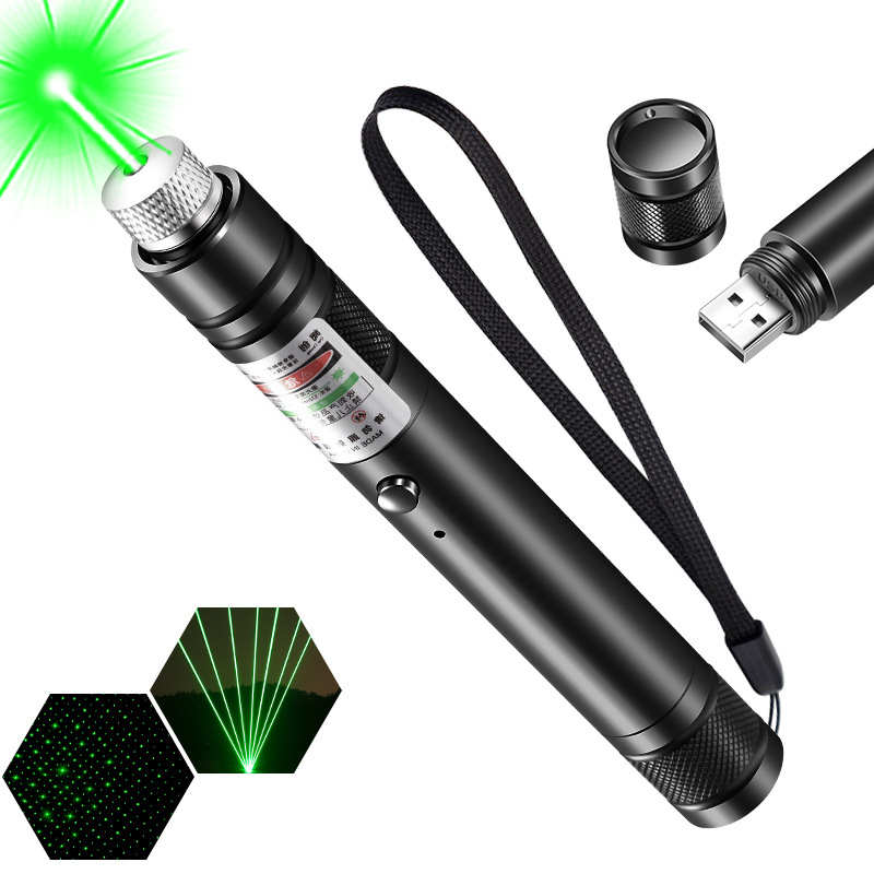 Industrial Laser Pointer - USB充電式ミニレーザーポインター（猫用） – 明るい赤と緑のアニメーションパターンを備えたインタラクティブなペット用おもちゃ