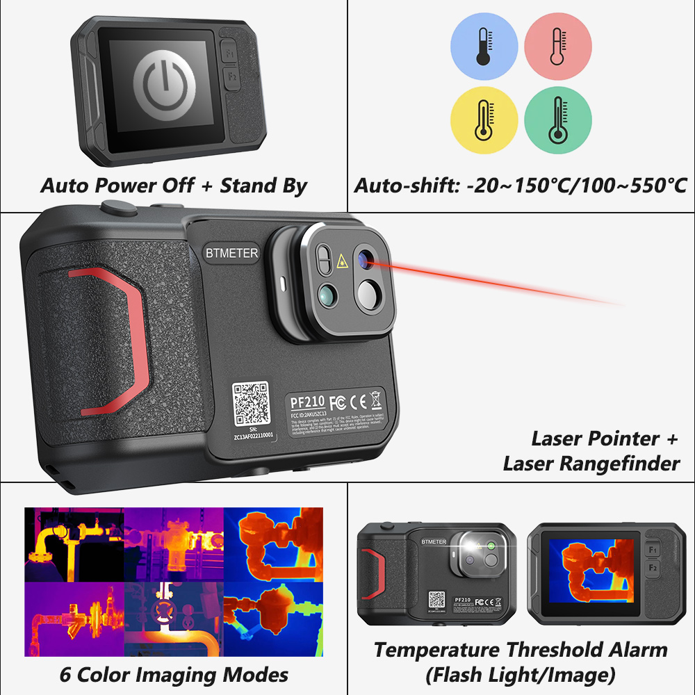 Industrial Handheld Laser - 256x192サーマルカメラガイド ハンドヘルド赤外線イメージャー -20 ℃ ~550 ℃