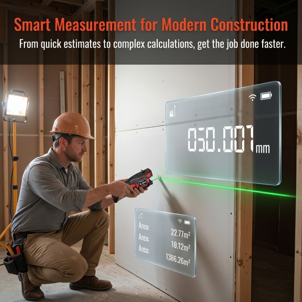 3-in-1 レーザーテープメジャー格納式充電式デジタルテー - Industrial Laser Tape Measure のレビューと価格