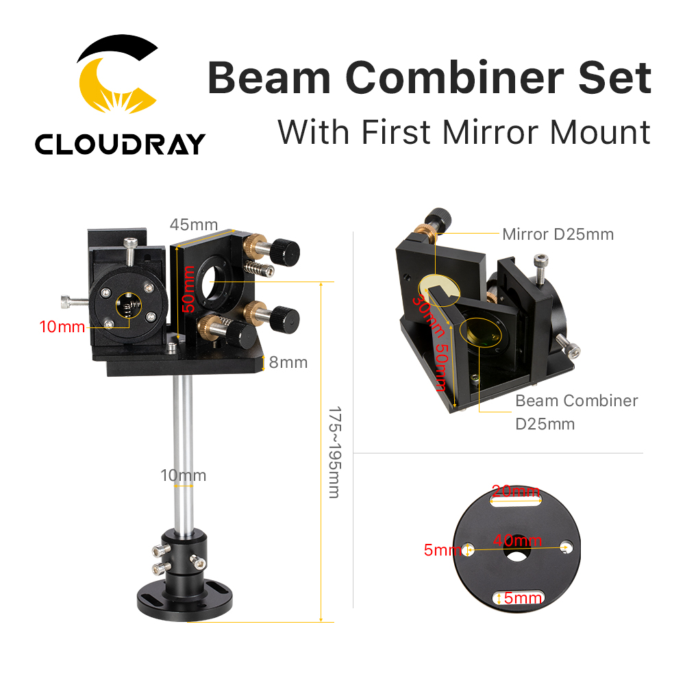 Cloudrayビームコンバイナセット25ミリメートルレーザ - Co2 Laser Mirror のレビューと価格