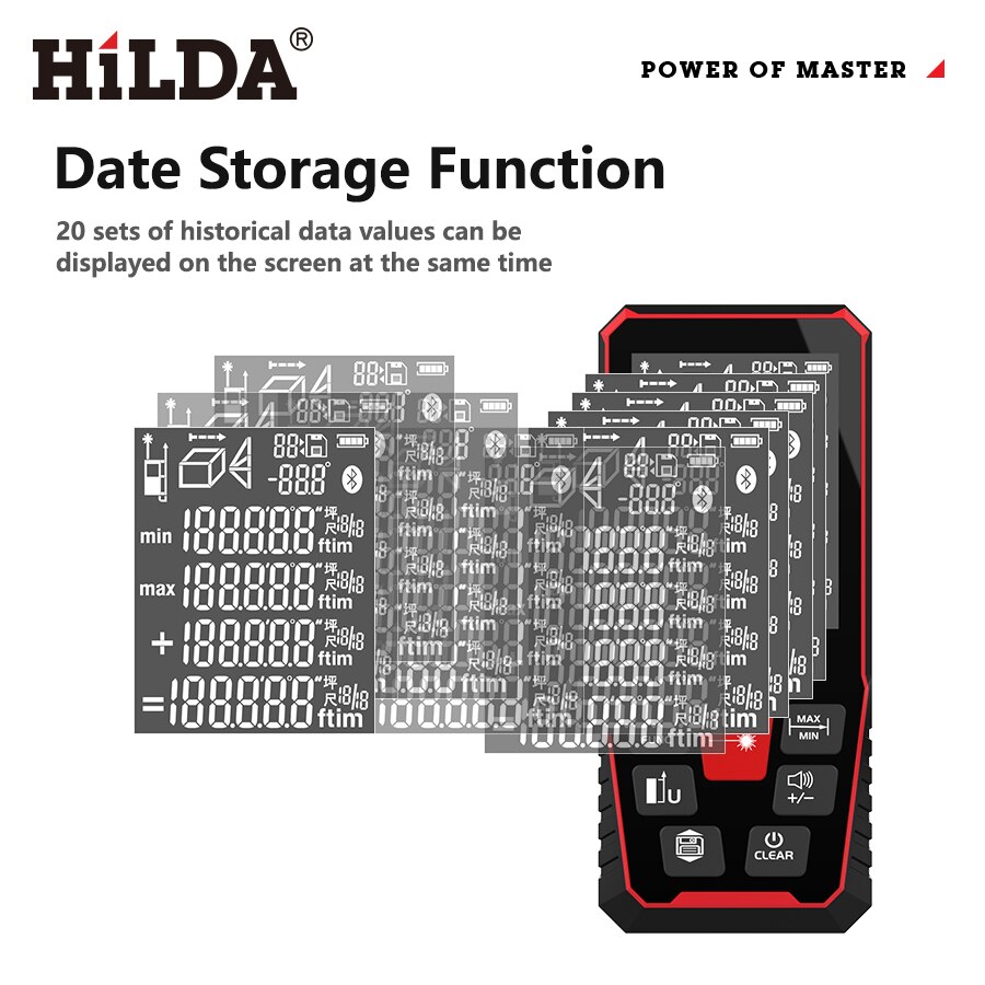 Hildaレーザー距離50m/100m/120mレンジファイ - Industrial Laser Tape Measure のレビューと価格