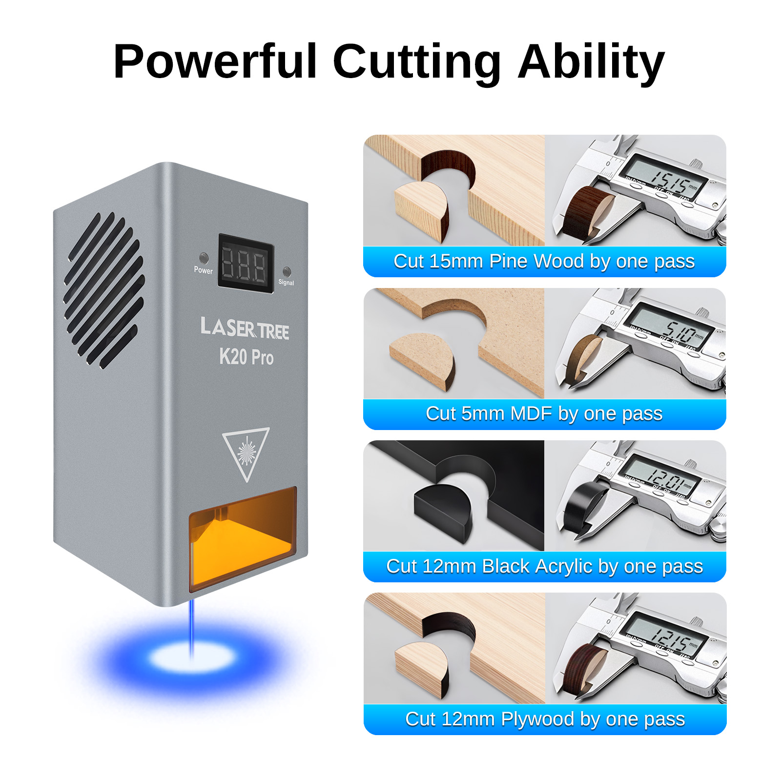 LASER TREE K20 20 ワット光出力レーザーヘッ - Industrial Laser Engraver のレビューと価格