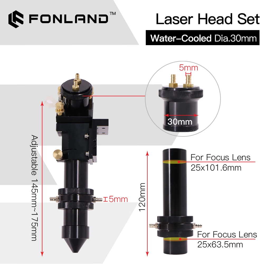 Fonland-Co2彫刻機用水冷付きレーザーヘッドインター - Co2 Laser Mirror のレビューと価格
