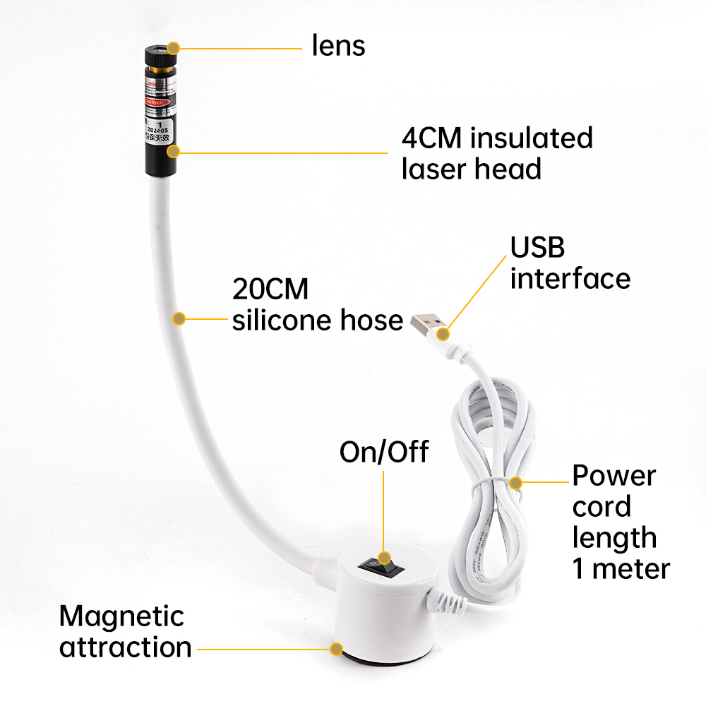 USB 電源赤色レーザーライト縫製位置決めランプ切断磁気ベー - Industrial Laser Beam のレビューと価格