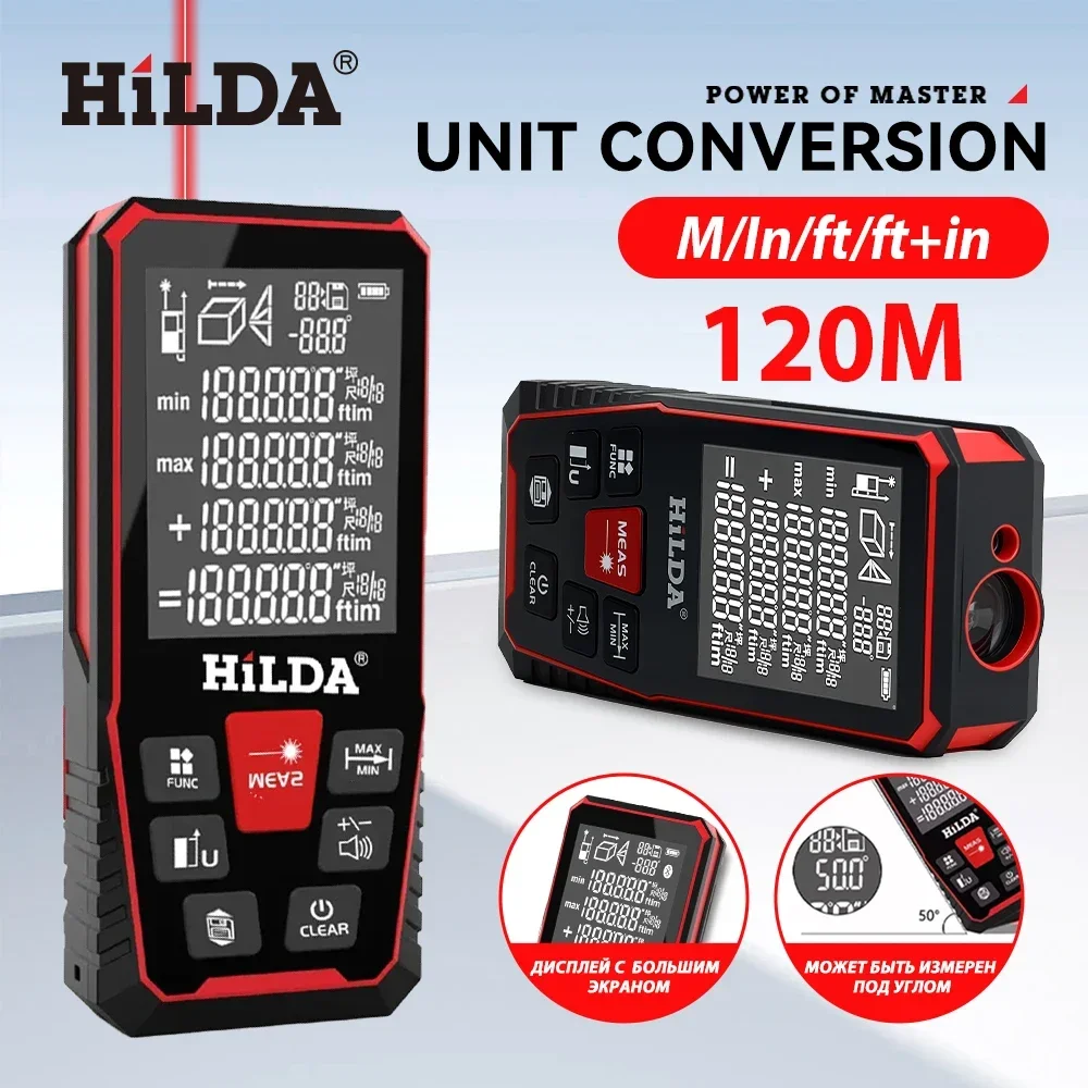 HILDA レーザー距離計 40/100/120 メートルデ - Industrial Laser Tape Measure のレビューと価格