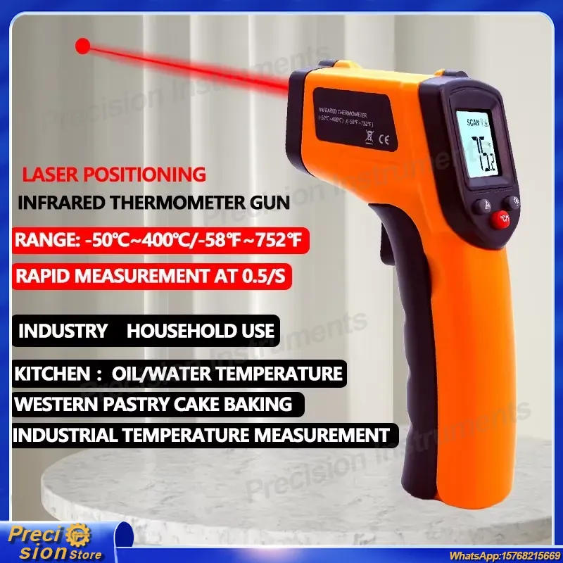 赤外線温度計ガン非接触レーザー温度計ハンドヘルドデジタルパイ - Industrial Handheld Laser のレビューと価格
